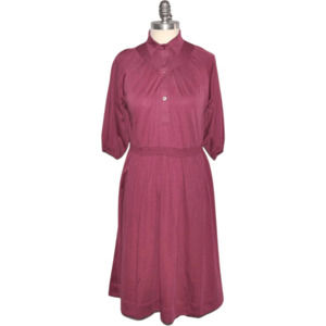 Purple Collared Quarter Length Sleeve Dress by Gail Grey